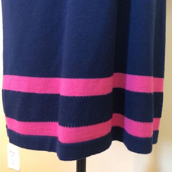 Lilly Pulitzer Navy with Pink Stripe Connie
Merino Wool Sweater Dress - Picture 9 of 10